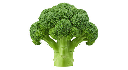 Fresh broccoli floret close up. Fresh green broccoli vegetable full head healthy food isolated on a transparent background