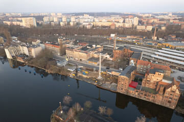 Aerial View of building in progress. Szczecin Poland.
