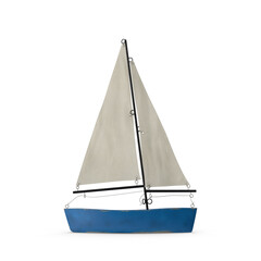 Toy Sail Boat Isolated on Transparent Background