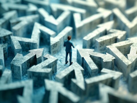 Confused Paths: Artistic Dilemma in 3D Abstract Art.