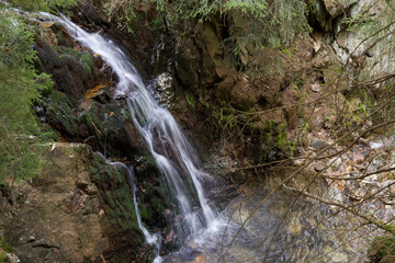 Picturesque Waterfall in Karkonosze National Park - Polish Mountain Scenery