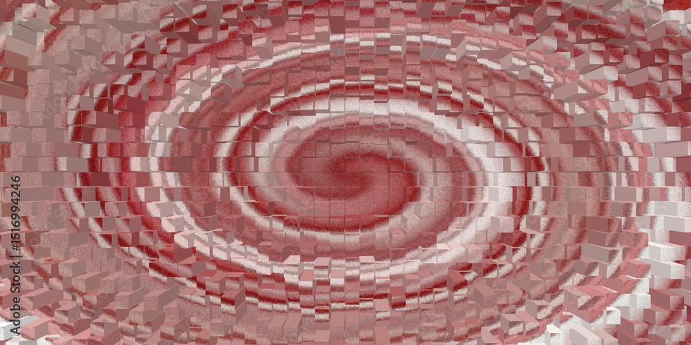 Poster swirling pattern of textured blocks design
