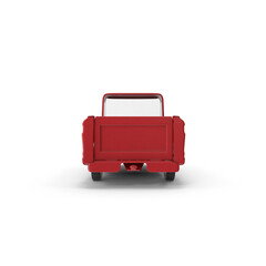 Old Red Truck Isolated on Transparent Background