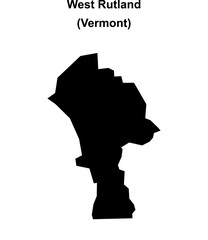West Rutland (Vermont) blank outline map