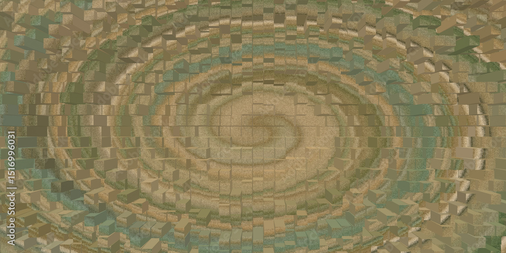 Poster abstract blocks forming a swirling pattern
