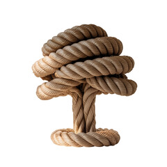 A symbolic tree crafted from nautical rope embodying strength and growth on transparent background © Sultan