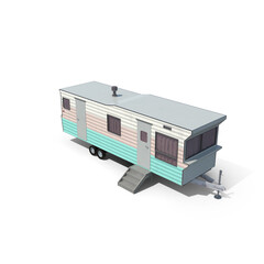 Brown Shipping Container Trailer Home Isolated on Transparent Background