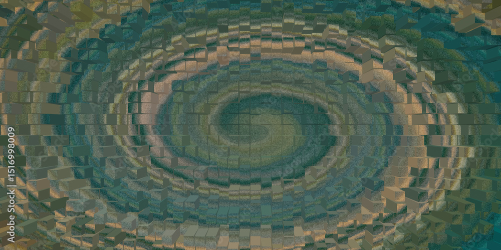 Poster abstract vortex design with square textures
