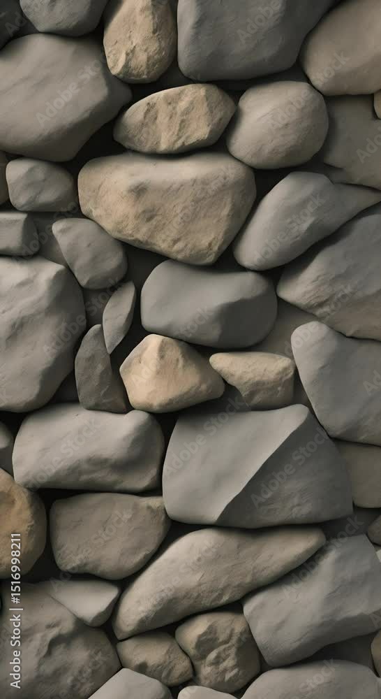 Aufkleber a close up of a gray stone wall showing the unique texture and irregular shapes of each rock 4k vert