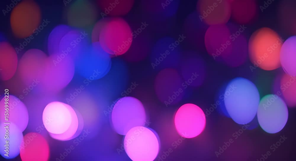 Poster a blurry image of colorful lights creating a bokeh effect against a dark background 4k