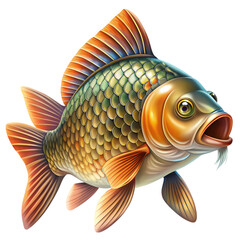 Vibrant Koi Carp A Detailed Illustration isolated on transparent baackground