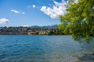 Lugano town on Lake Lugano, Province of Como, Lombardy, Italy, Europe