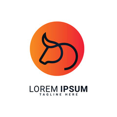 bull hed art vector design