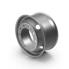 Steel truck wheel rim isolated on transparent background