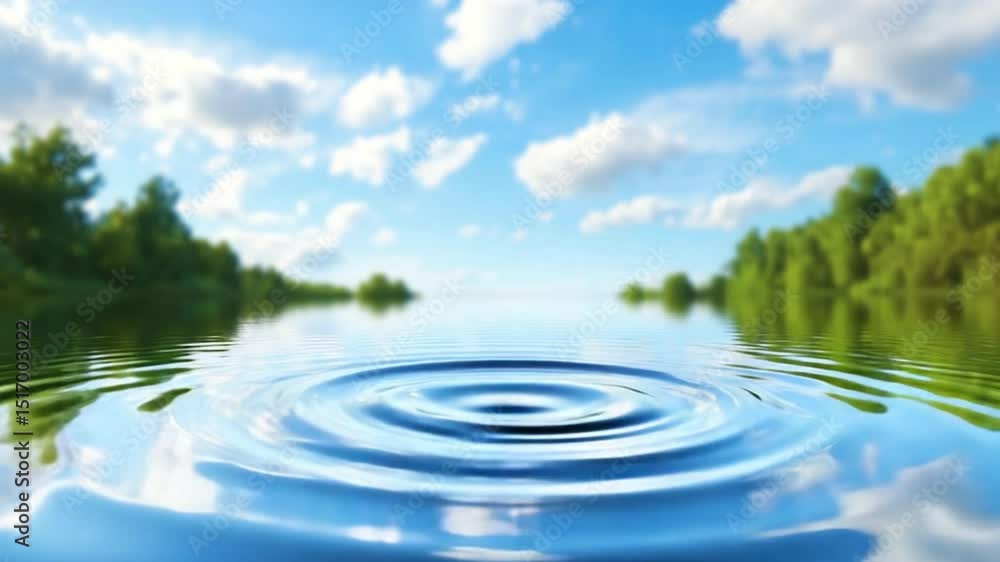 Poster ripple effect: a mesmerizing close-up view captures the serene elegance of a water surface, where de