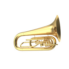 Naklejka premium Tuba brass musical instrument isolated on transparent background