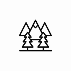 mountain forest icon sign vector