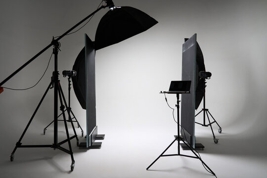 Professional photography studio setup with lighting