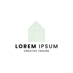 Minimalist abstract line style house logo for your brand