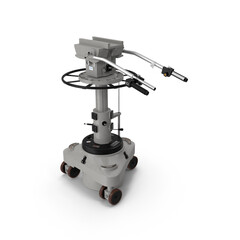 Industrial Manual Valve Control with Wheels isolated on transparent background
