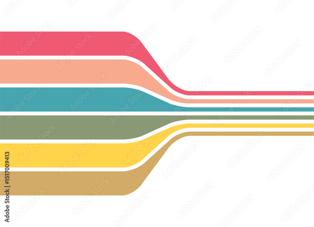 Aufkleber vector pattern of colored parallel lines on a white background. design element in retro style. moder