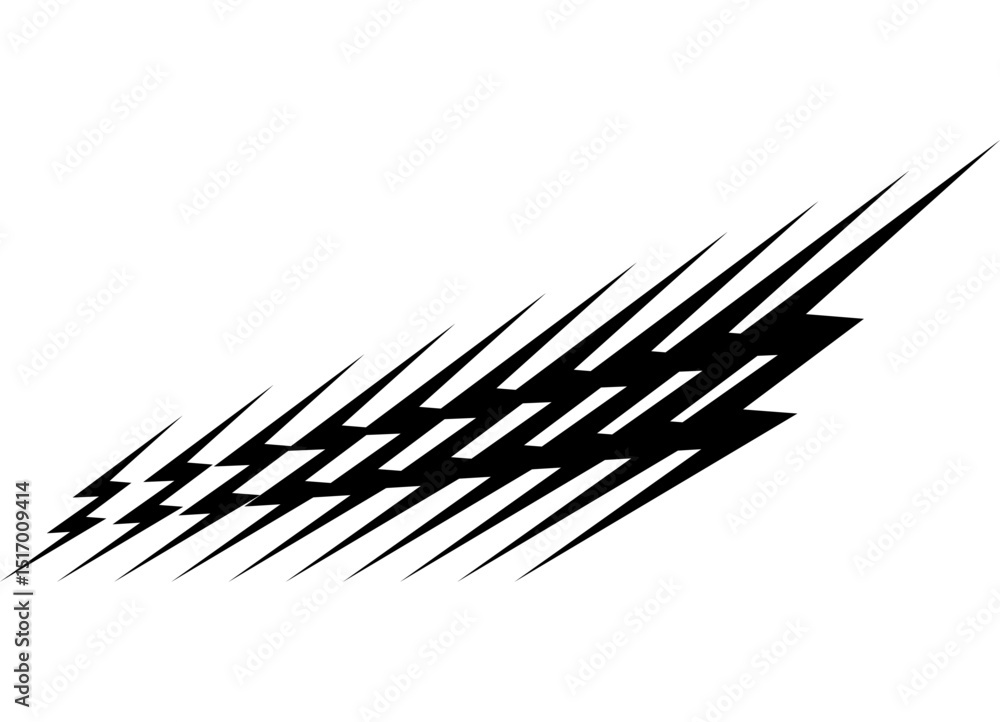 Poster sport vector pattern with sharp lightning bolts. black design element on a white background. for a c