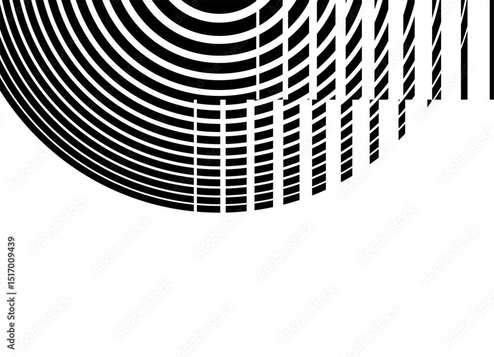 Poster vector pattern of striped rings from parallel lines. black striped design element on white backgroun