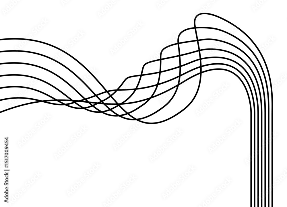 Poster vector pattern of thin black parallel lines on a white background. design element in retro style. mo