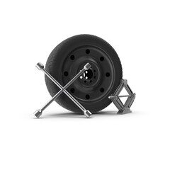 Tyre Changing Equipment isolated on transparent background