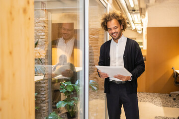 Man coworking in modern office space