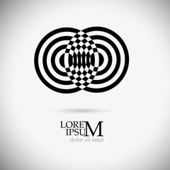 Abstract monochrome logo. Hand drawing. Not AI, Vector illustration.