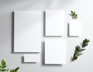 Blank stationery set, various sizes, with greenery