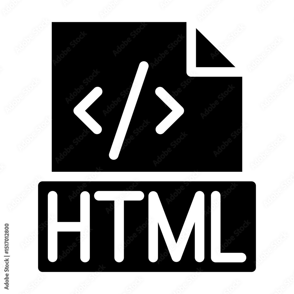 Sticker html file vector glyph icon design