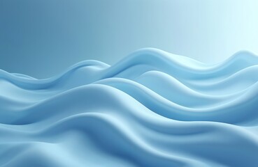 Abstract illustration light blue silky waves. Flowing soft gentle smooth design creates serene atmosphere. Calm gradient pattern resembles water texture, suitable for calm backgrounds or spa themes.