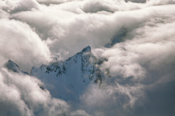 Arial footage on the mountain range in Washington state 