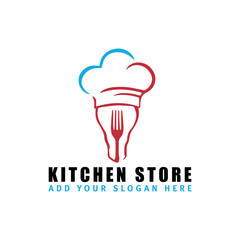 kitchen store logo design vector