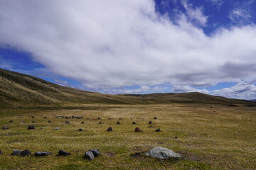 Fototapeta premium Volcano with clouds