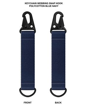 Keychain Webbing Snap Hook Carabiner Snaphook Polyester Polycotton Cotton Safety Dog Clips Buckle Dogclip Stainless Steel Metal Alloy Industry Safety Blue Navy With Background White