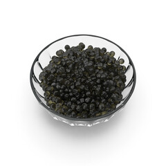 Vase with Caviar isolated on transparent background