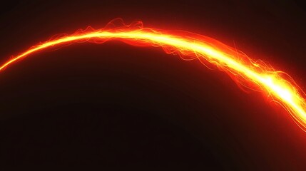Obraz premium Fiery arc of light against dark backdrop