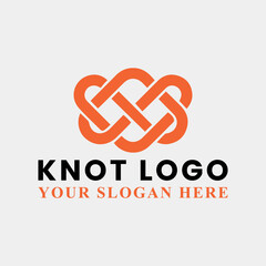 knot rope logo design vector