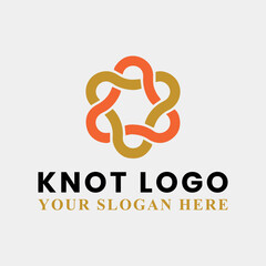 knot rope logo design vector