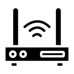 Wifi Router Vector Glyph Icon Design