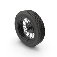 Obraz premium Vintage Car Wheel isolated on transparent background