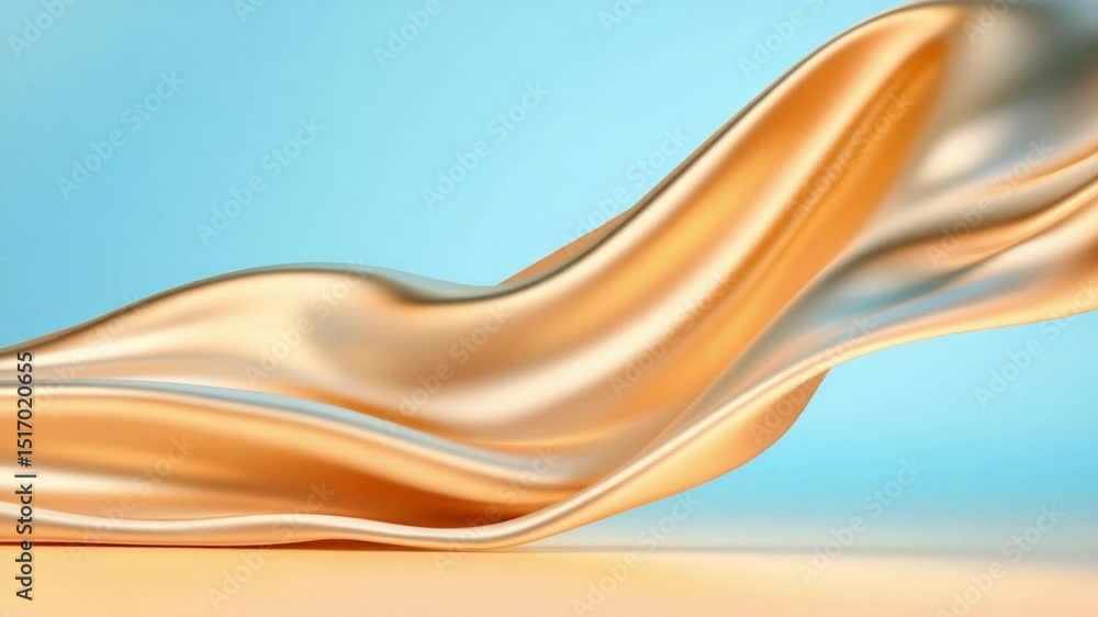 Poster elegant drape: the gentle folds of lustrous fabric cascade effortlessly against a soft, gradient bac