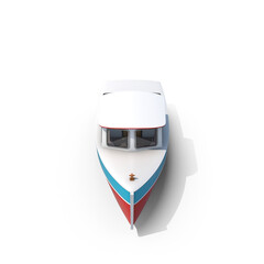 Vintage cruiser boat isolated on transparent background
