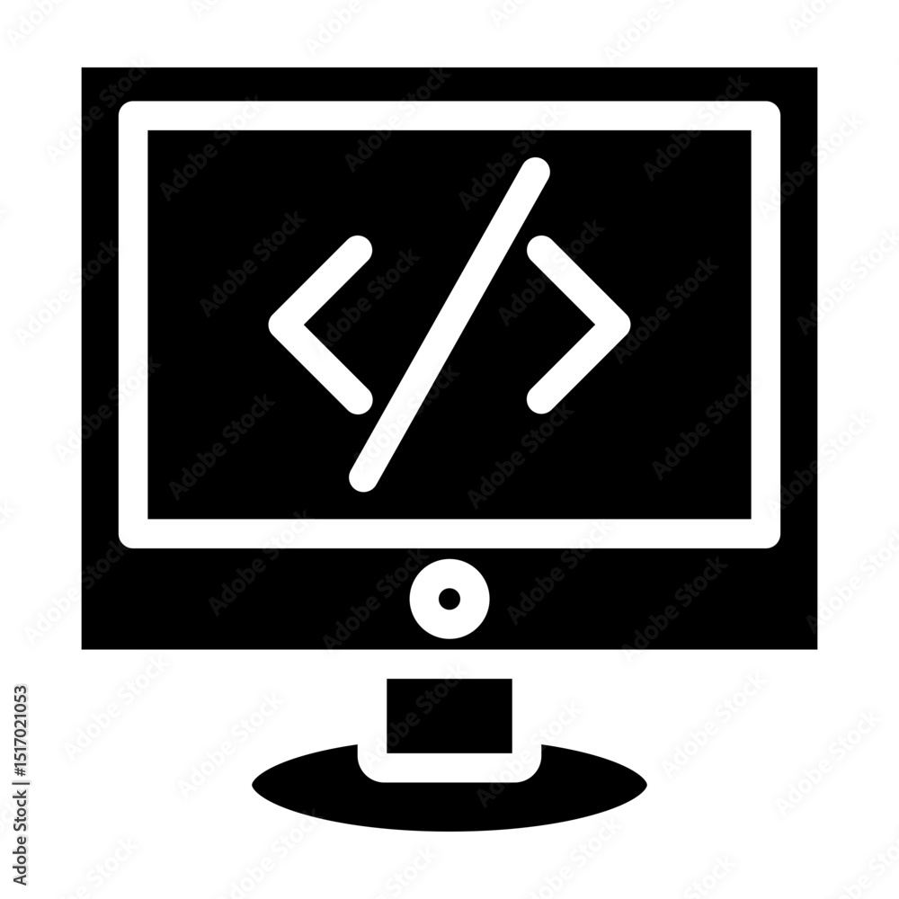 Sticker code vector glyph icon design