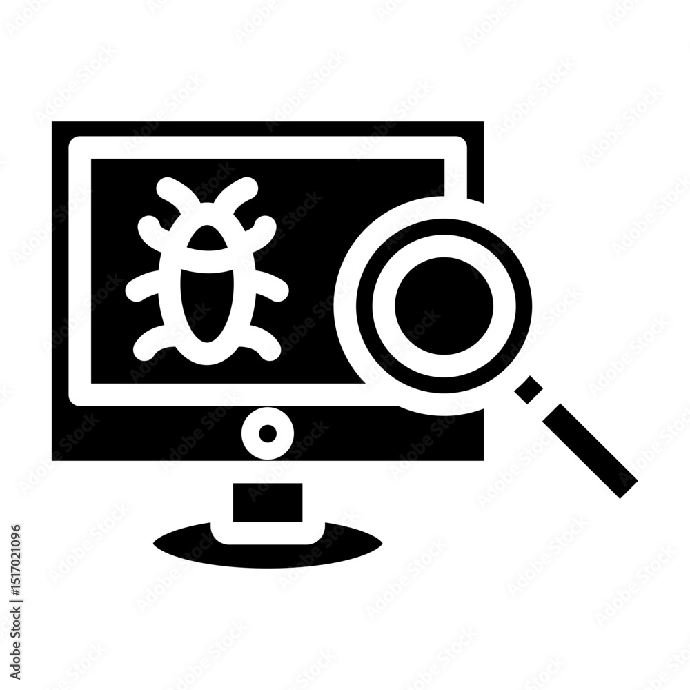 Wall mural debugging vector glyph icon design