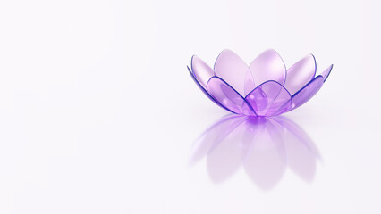 Translucent purple lotus flower, a serene zen symbol for wellness and yoga