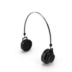 Vintage headphones isolated on transparent background